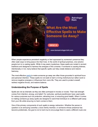 What Are the Most Effective Spells to Make Someone Go Away