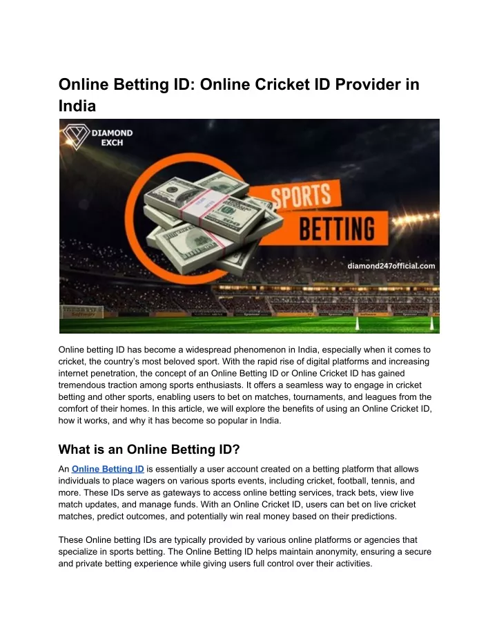 online betting id online cricket id provider