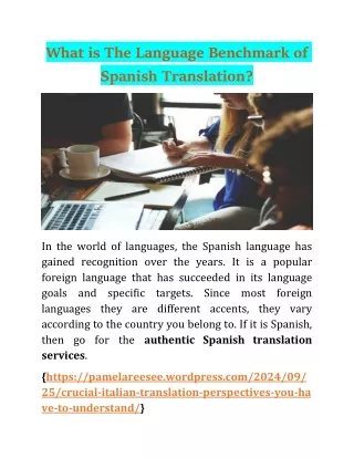 What is the Language Benchmark of Spanish Translation?