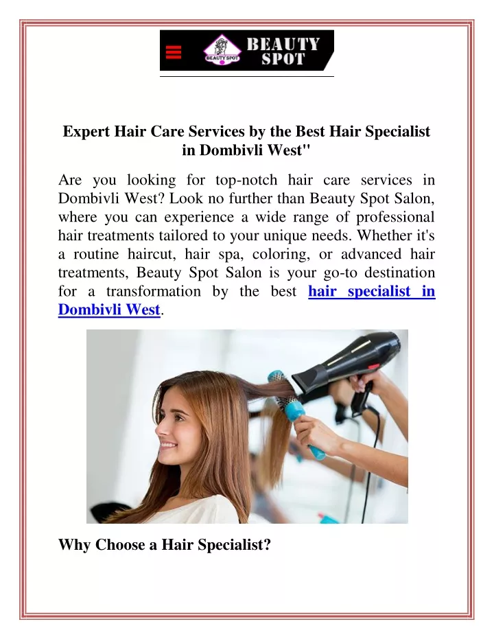 expert hair care services by the best hair