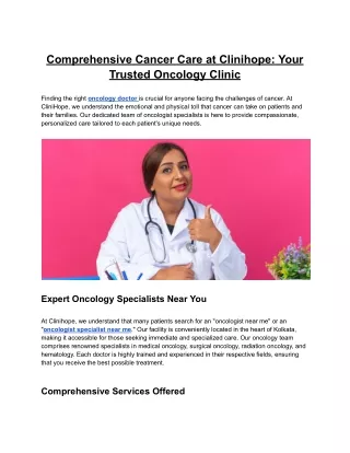 Comprehensive_Cancer_Care_at_Clinihope_Your_Trusted_Oncology_Clinic