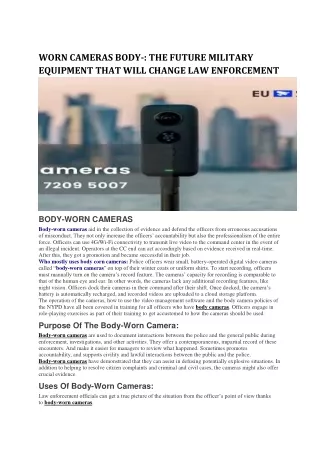 WORN CAMERAS BODY