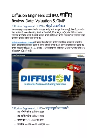 diffusion engineers ltd ipo diffusion engineers
