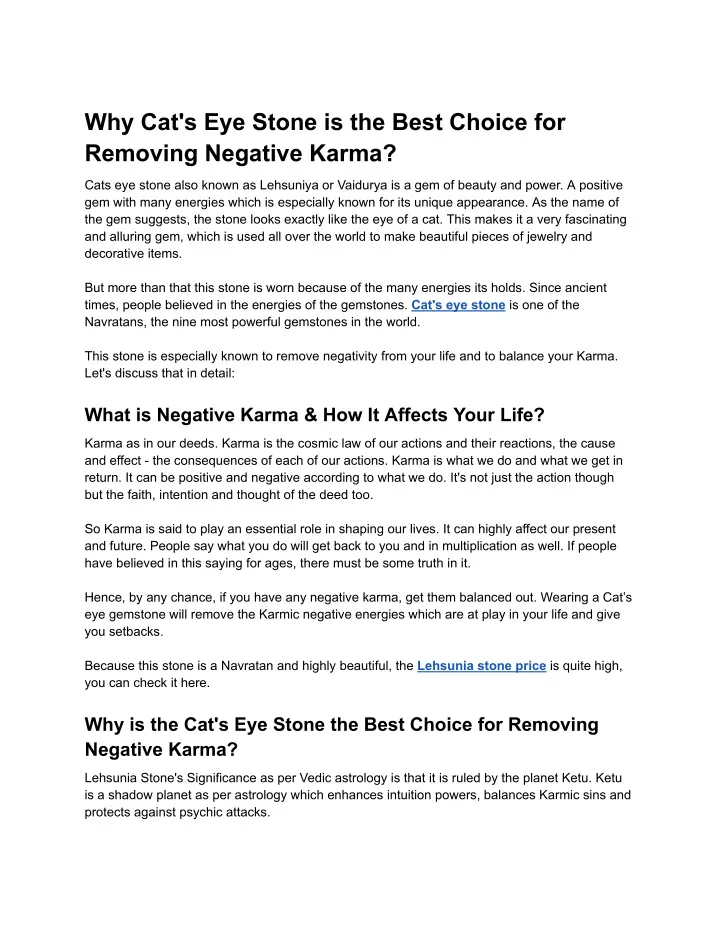 why cat s eye stone is the best choice