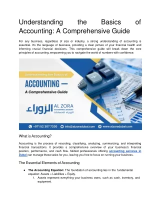 Understanding the Basics of Accounting_ A Comprehensive Guide