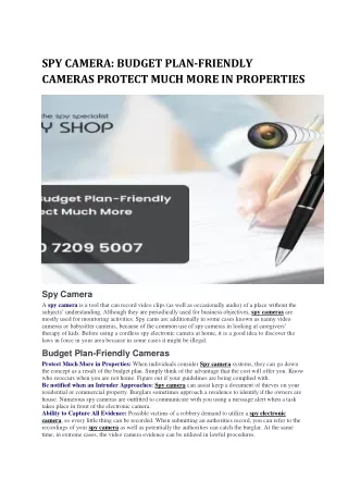 spy camera budget plan friendly cameras protect