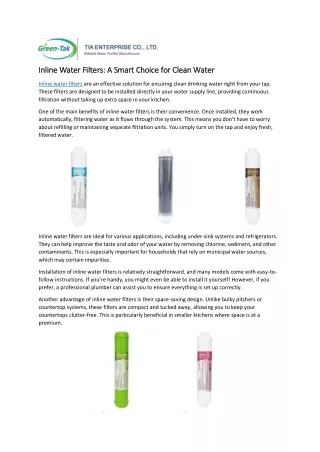 inline water filters a smart choice for clean