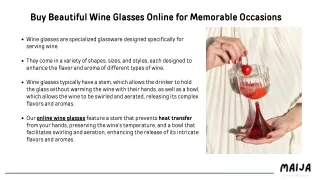 Buy Beautiful Wine Glasses Online for Memorable Occasions