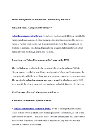 School Management Software in UAE: Transforming Education