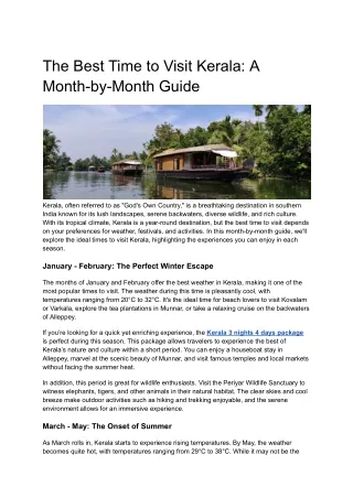 Kerala 3 nights 4 days package