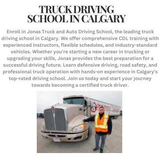 Best Truck Driving School in Calgary | Jonas Truck and Auto Driving School