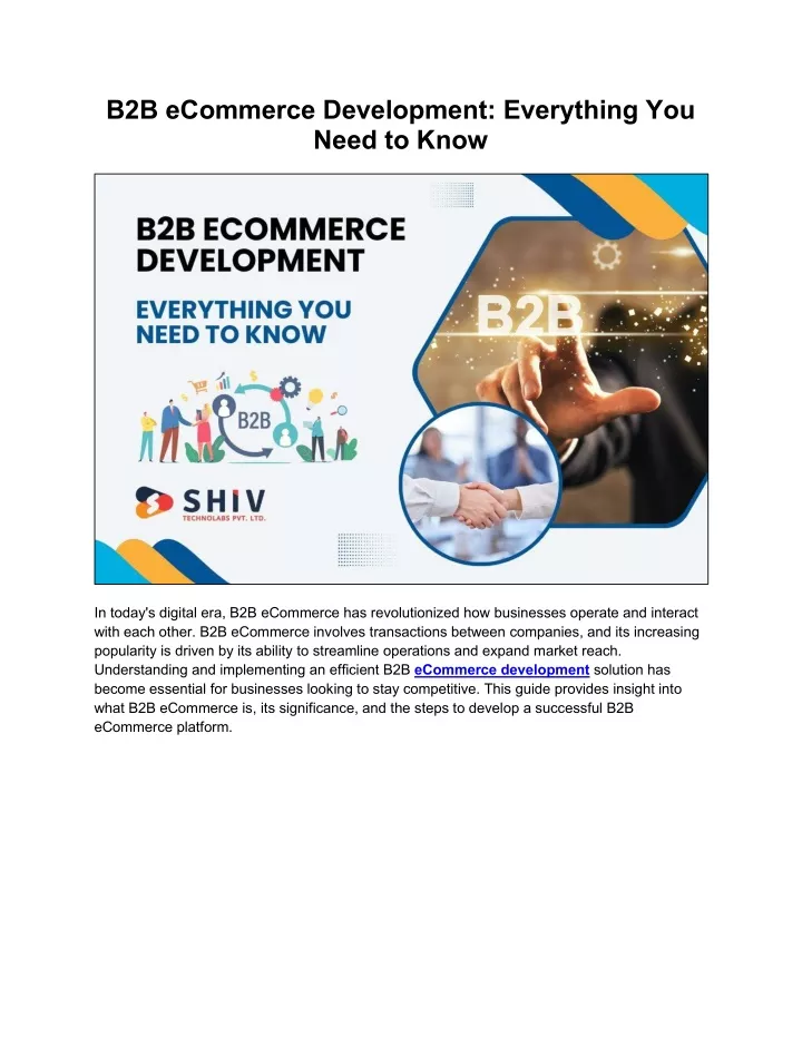 b2b ecommerce development everything you need