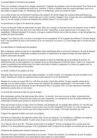 L'influence des technologies récentes sur l'évolution des jackpots