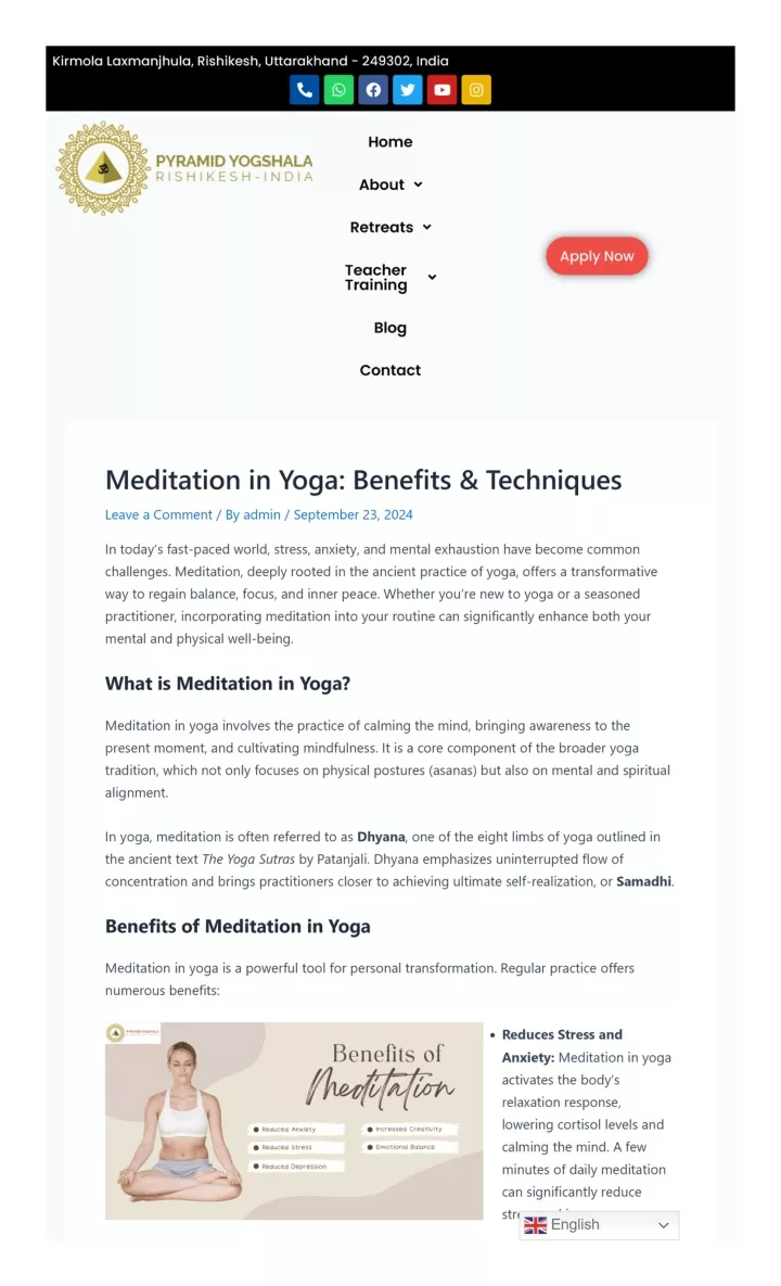 meditation in yoga benefits techniques