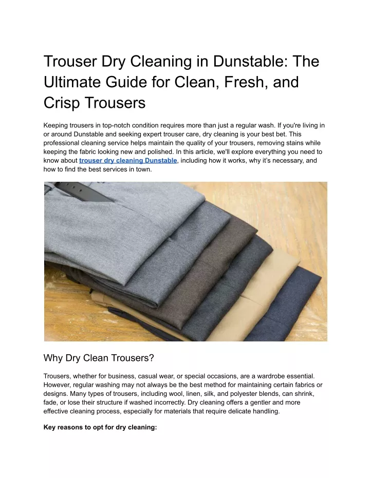 trouser dry cleaning in dunstable the ultimate