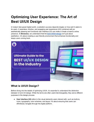 Optimizing User Experience_ The Art of Best UI_UX Design