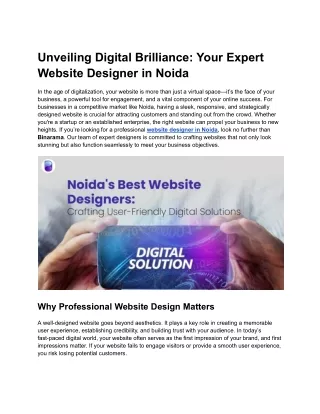 Unveiling Digital Brilliance_ Your Expert Website Designer in Noida