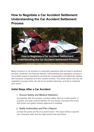 How to Negotiate a Car Accident Settlement_ Understanding the Car Accident Settlement Process