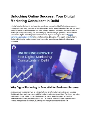 Unlocking Online Success_ Your Digital Marketing Consultant in Delhi