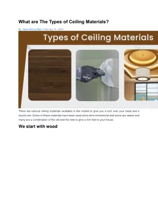 Ultimate Guide to Ceiling Materials: Types & Benefits