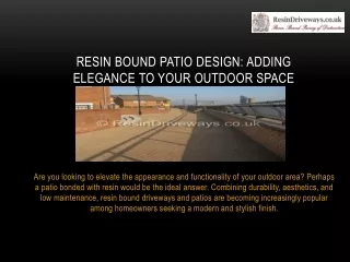 Resin Bound Patio Design: Adding Elegance to Your Outdoor Space