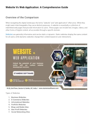 website vs web application a comprehensive guide