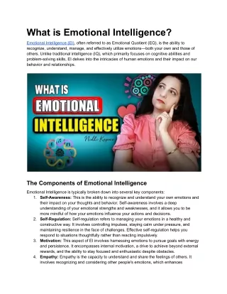 What is Emotional Intelligence