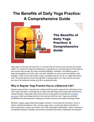 The Benefits of Daily Yoga Practice_ A Comprehensive Guide