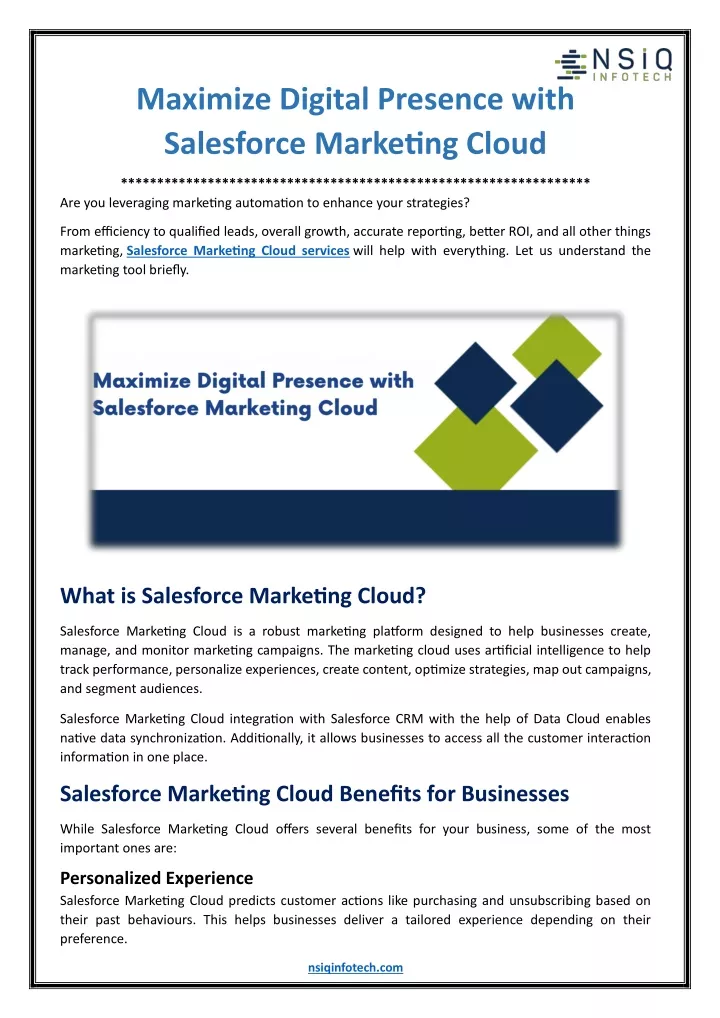 maximize digital presence with salesforce