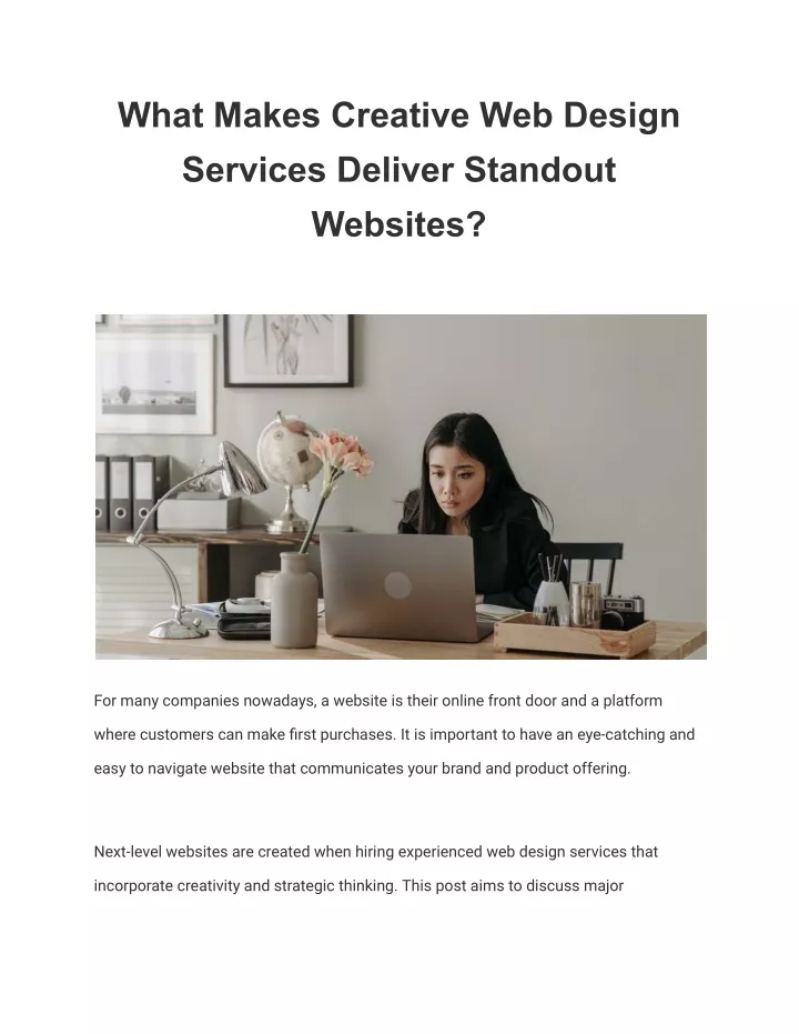 what makes creative web design services deliver