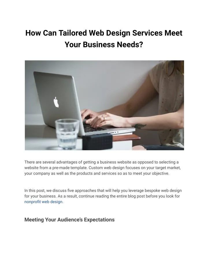 how can tailored web design services meet your