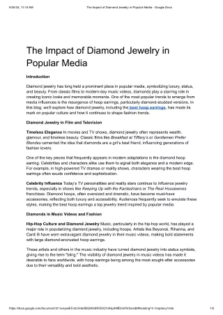 The Impact of Diamond Jewelry