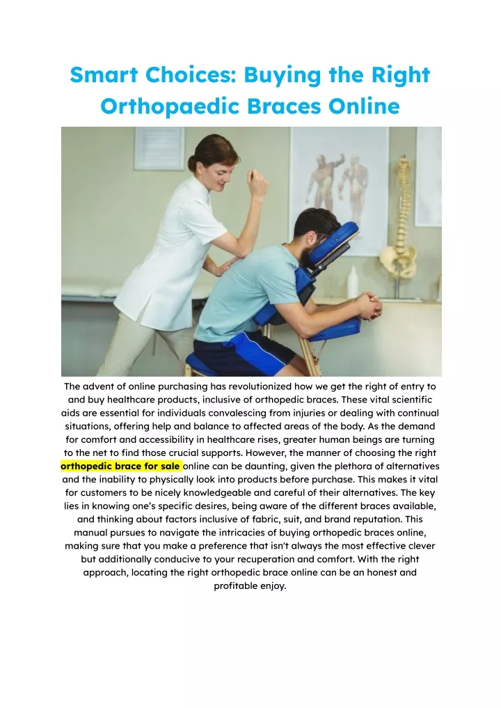 smart choices buying the right orthopaedic braces