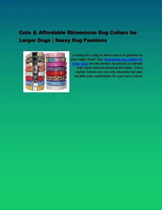 Cute & Affordable Rhinestone Dog Collars for Larger Dogs
