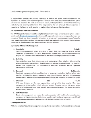 cloud data management preparing for the future