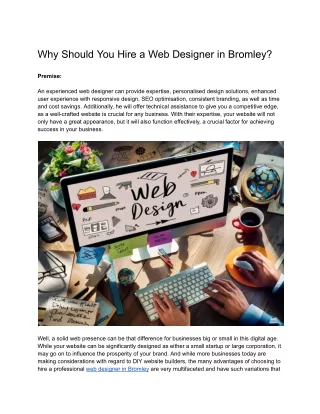 Why Should You Hire a Web Designer in Bromley