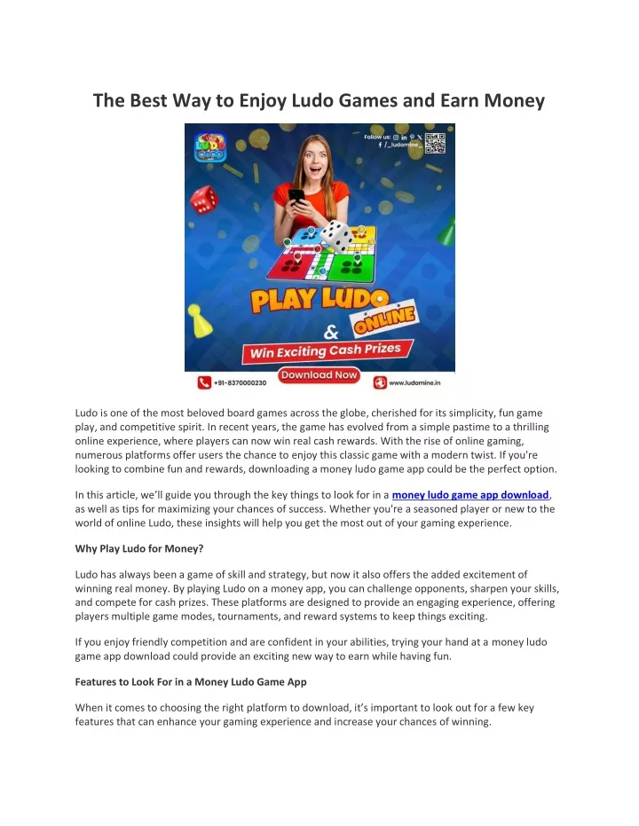 the best way to enjoy ludo games and earn money