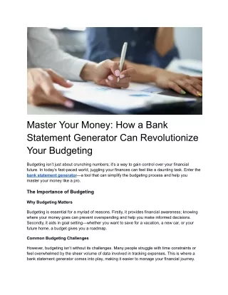Master Your Money_ How a Bank Statement Generator Can Revolutionize Your Budgeting