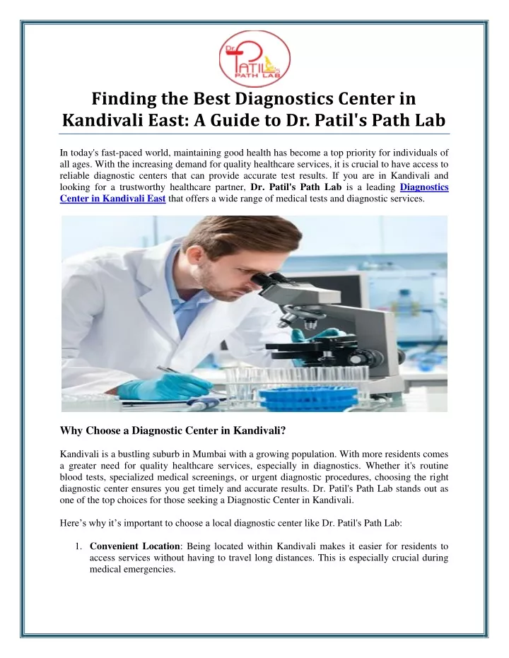 finding the best diagnostics center in kandivali