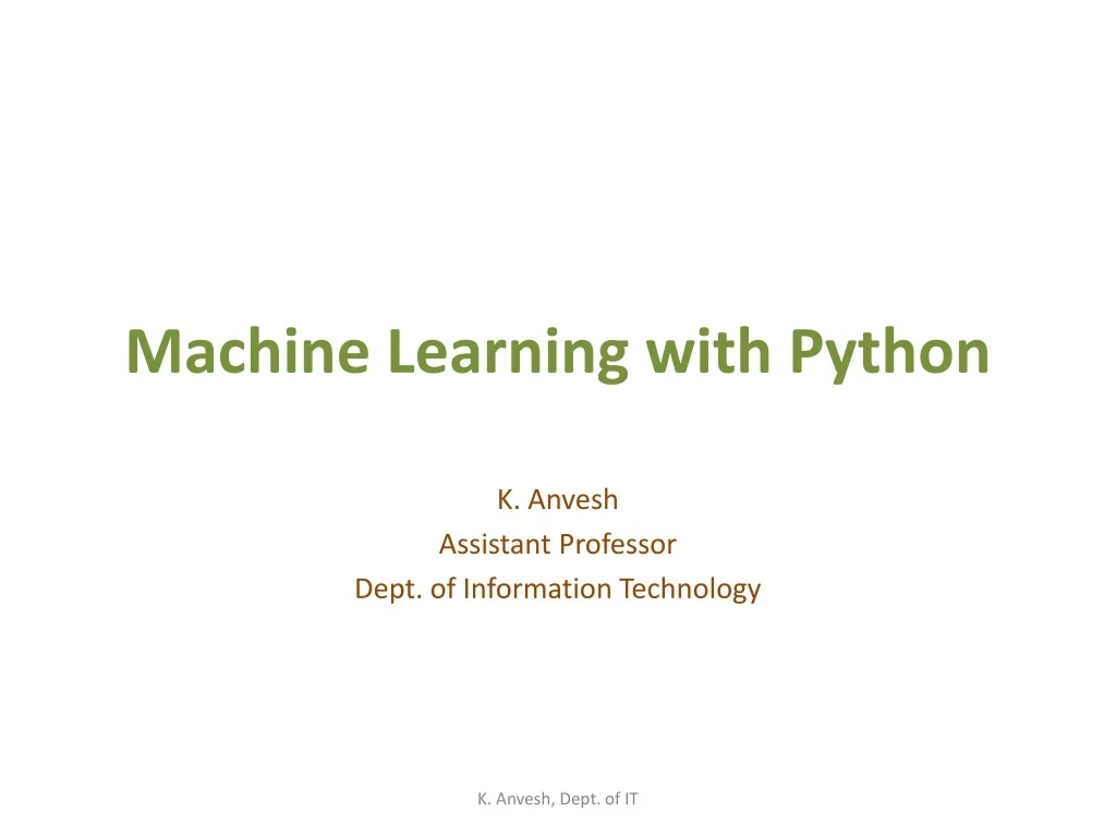 PPT - machine-learning-with-python PowerPoint Presentation, free ...