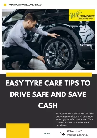 Easy Tyre Care Tips to Drive Safe and Save Cash