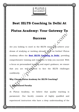 Best IELTS Coaching in Delhi at Plutus Academy – Achieve Your Dream Score!