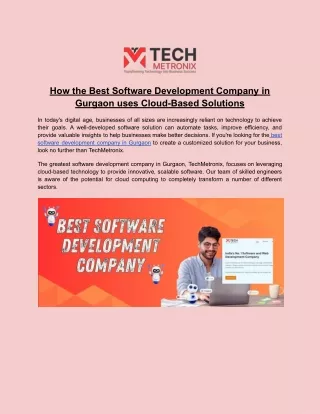 Best Software Development Company in Gurgaon-Techmetronix