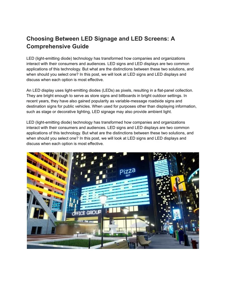 choosing between led signage and led screens