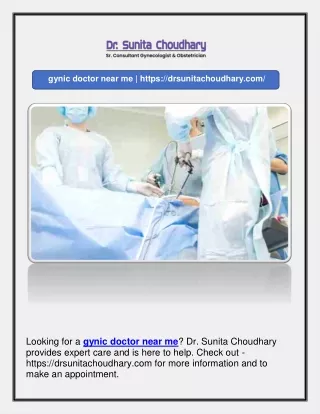 gynic doctor near me | https://drsunitachoudhary.com/