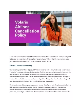 All information bout about volaris cancellation policy