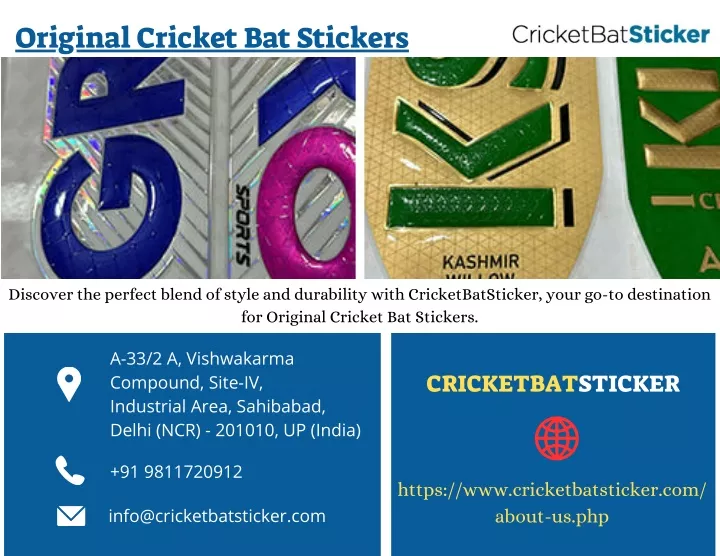 original cricket bat stickers