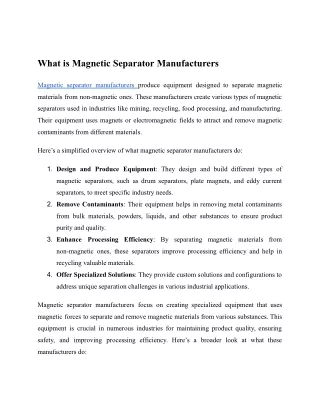 Magnetic separators pdf