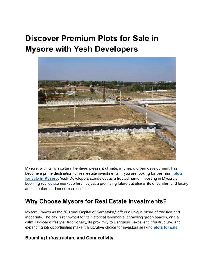 discover premium plots for sale in mysore with