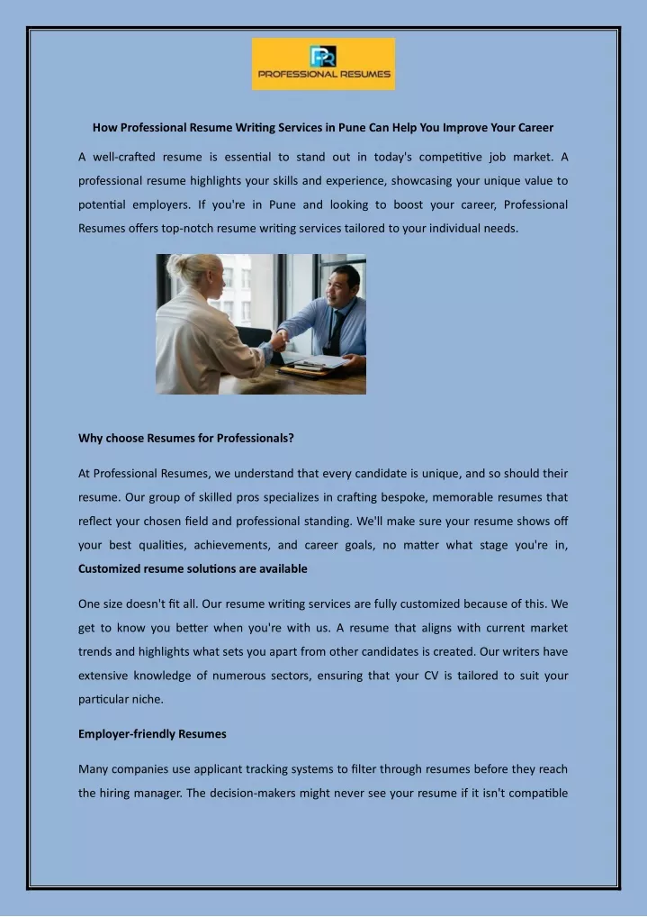 how professional resume writing services in pune